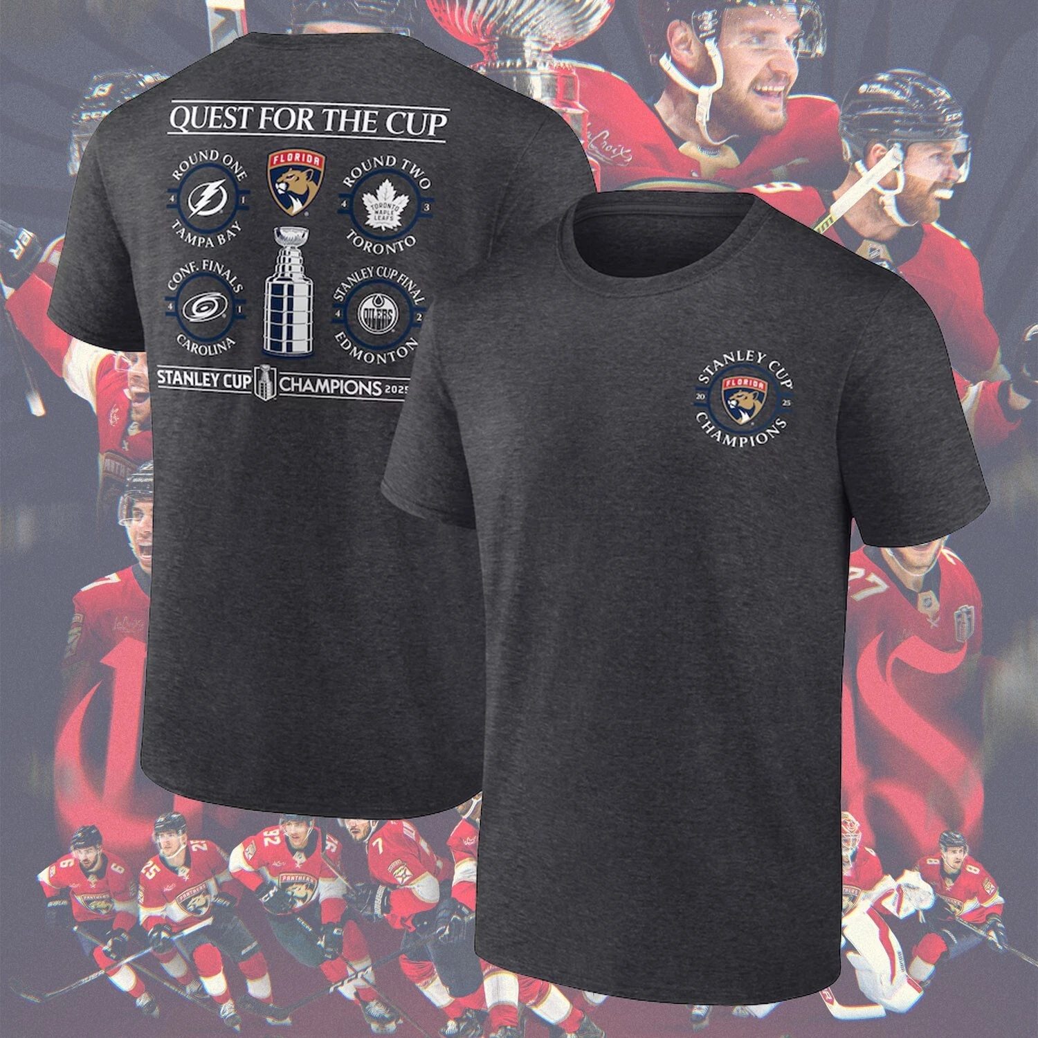 Florida Panthers 2025 Stanley Cup Champions Double Sided T-Shirt