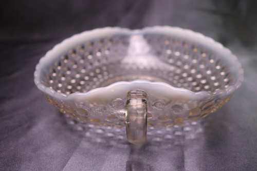 Manija de tazón de colección Fenton corazón delicioso hobnail transparente vieira opalescente - Imagen 2 de 7