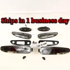 '3-SET Kit RX-7 FD3S Black Smoke Reverse Back Rear Side Lens Reverse Lamp Light