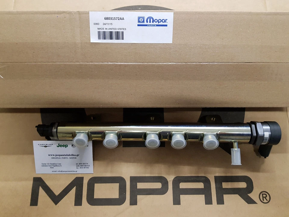 Fuel Rail Jeep Wrangler 2.8L CRD 07-10 New Genuine Mopar 68031572AA - Image 2 of 2
