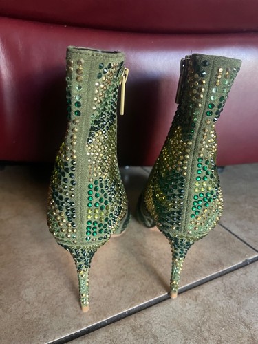 Kurt Geiger London Belgravia Green Rhinestone Ankle Boots 35/EU 4.5 US - Picture 9 of 14