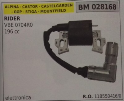 118550416 Stiga Ggp Castelgarden Rider Vbe 0704R0 Lawn Mower Coil