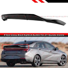 FOR 2021-24 HYUNDAI ELANTRA GLOSSY BLACK R STYLE HIGHKICK DUCKBILL TRUNK SPOILER