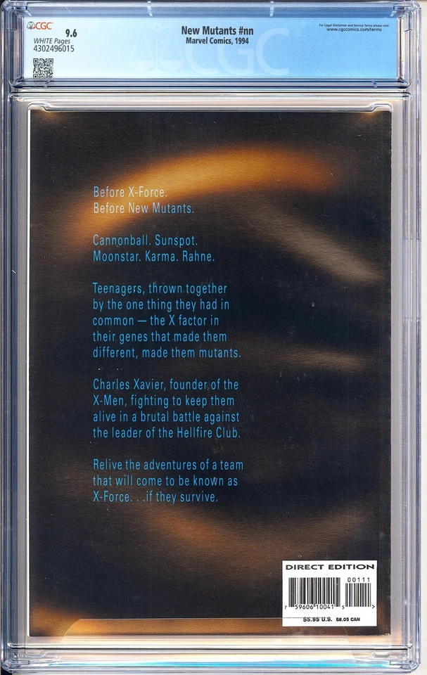 Nuevos Mutantes CGC 9.6 1994 4302496015 Adam Hughes reimpresión novela gráfica Marvel #4 Foto 2 de 2