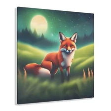 Fox Wildlife Wild Animal AI Generated Wall Art Kid Toddler Nursery Acrylic Print