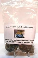 Rockhounds Rock Tumbler Gem Refill Kit Yellowstone Montana Black Dendrite Agate 