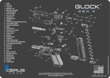  For GEN 4 GLOCK BENCH MAT 17 19 20 21 22 23 26 27 34 35 36 NEW Made in USA