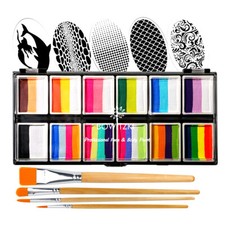 Bowitzki 12 10g Split Cake Palette for Halloween Makeup Kit Xmas Gift for Kids