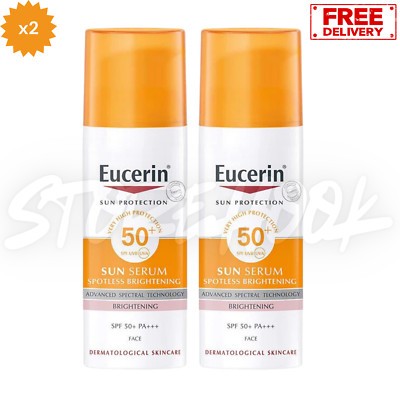 2x Original Eucerin Sportless Brightening Sun Serum Sunscreen Face SPF50+