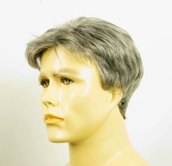 Perruque homme cheveux naturels poivre et sel François l prothèse capillaire grise