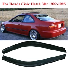 Dark Black Sun Rain Window Visors Vent For Honda Civic 1992-1994 1995  2DR 3DR