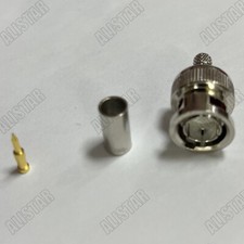 10pcs 75ohm BNC Male Plug Crimp Connector for RG58 RG400 RG142 LMR195 Cable