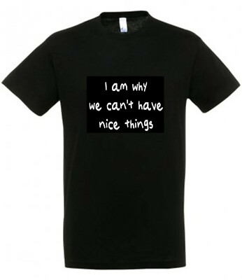T-Shirt I AM WHY WE CAN'T HAVE NICE THINGS Neuheit lustig Witz Geschenk 