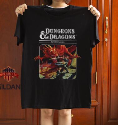 Dungeons & Dragons Players Manual Black Unisex Cotton T-Shirt Size S-5XL
