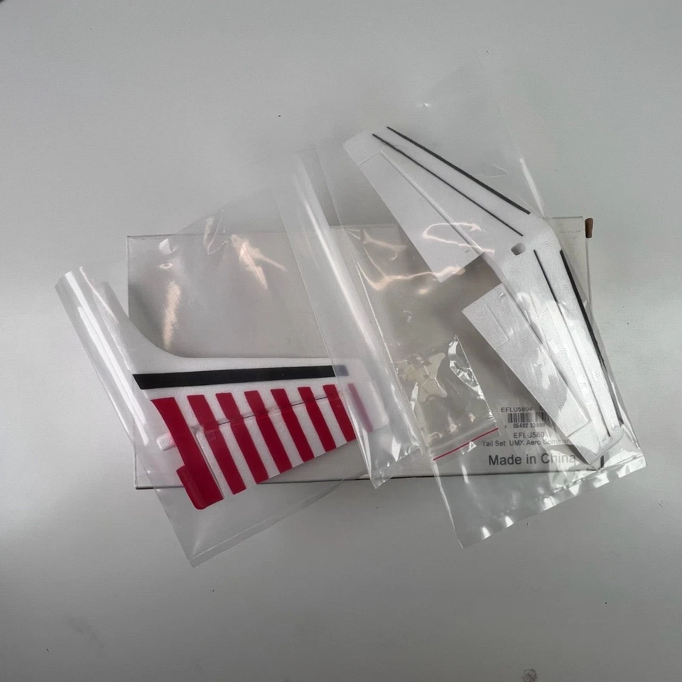 E-Flite EFLU5804 Tail Set (for UMX Aero Commander) NEW in Box - Image 2 of 3