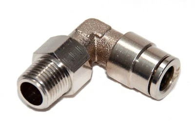 LIBERTY PNEUMATIC Tube Fitting Swiveling Elbow Metal Push In to Connect 5 PCS 1/4" OD x 1/4 NPT