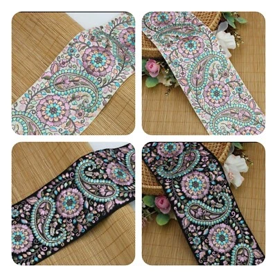 FEATHERS CREATION LTD FCL 1 M Multi Coloured Embroidery Lace Trim Indian Saree Dupatta Embellishment