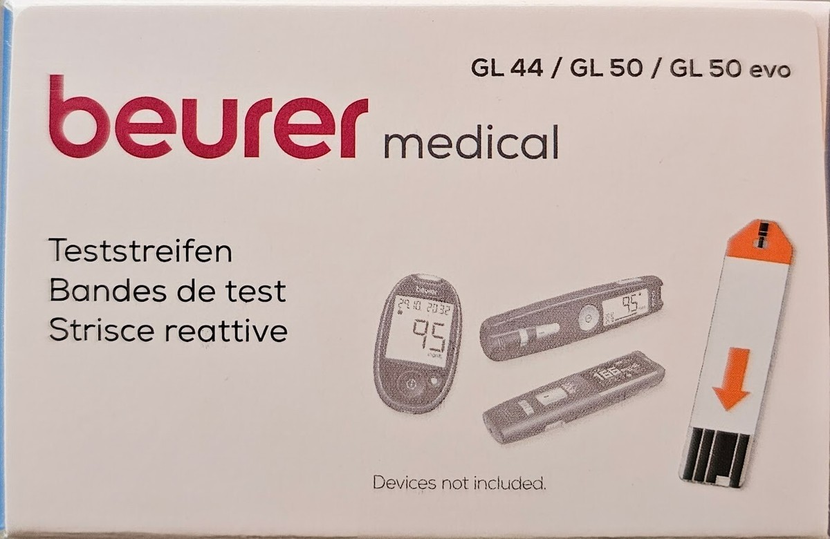 150 Bandelettes De Test De Glycémie Beurer GL 44/50 - Sans Encodage - Valables Jusqu'à 08-2026
