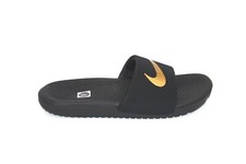 NIKE KAWA SLIDE SANDAL GS 819352-003 BLACK/METALLIC GOLD BIG KIDS SLIDE SANDAL
