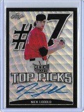 2019 Leaf Metal NICK LODOLO Top Picks Black Wave Prismatic Auto RC 3/7 Reds