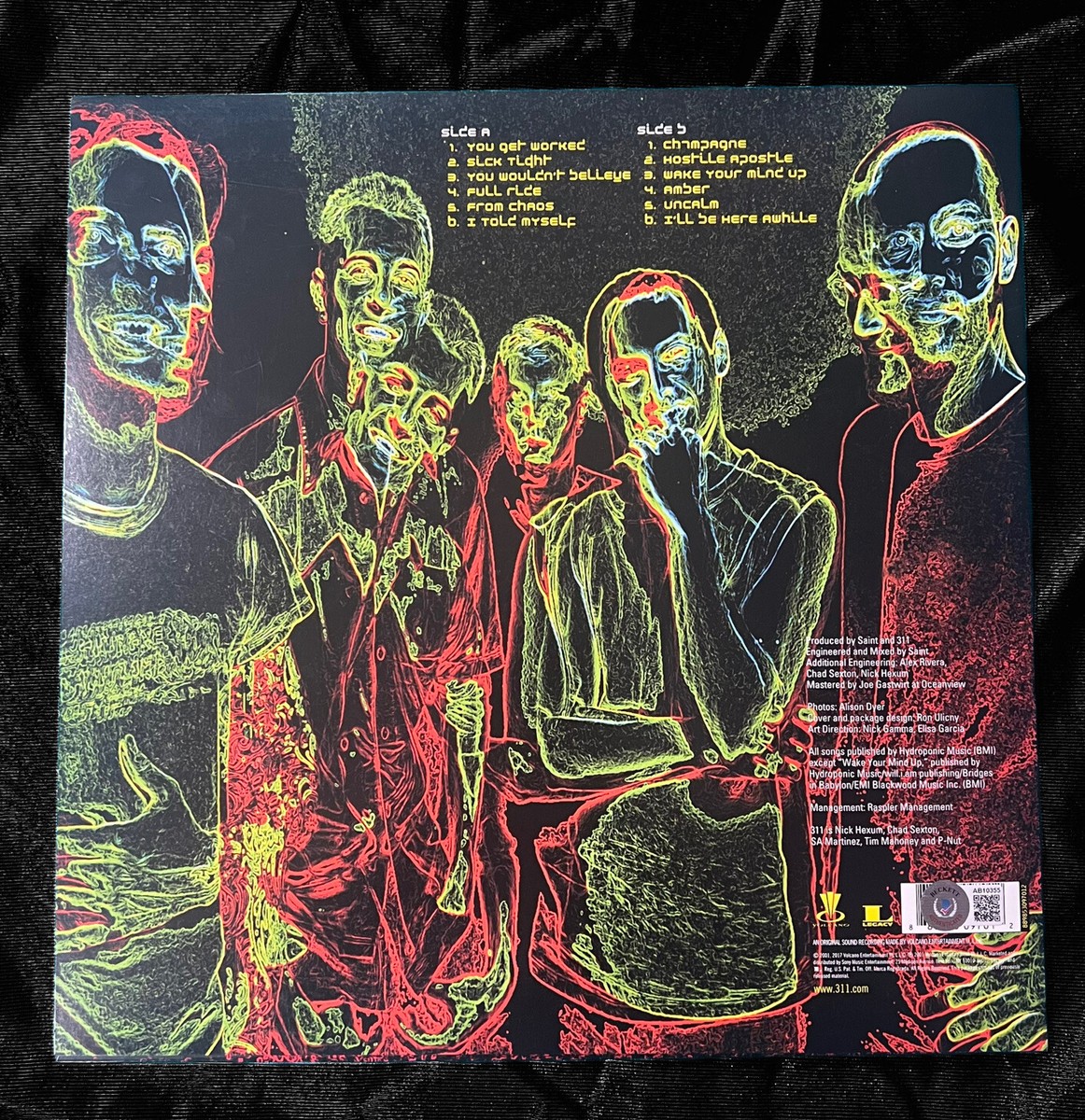 311 FROM CHAOS SIGNED VINYL NICK PNUT TIM CHAD S.A. ALBUM COVER +