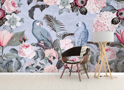 3D Parrot Flower A1621 Wallpaper Wall Mural Self-adhesive Andrea Haase Amy