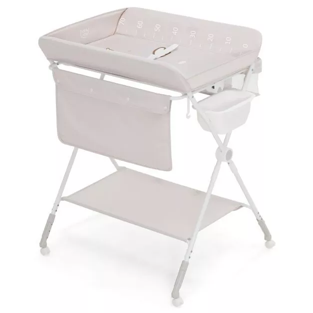 Premium Beige Multi Baby Changing Table Adjustable Height Storage