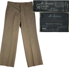Vintage All Seasons Comfort Action “Super Stretch” Polyester Pants 32 X 28