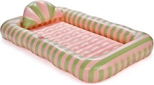 FUNBOY Tanning Pool Lounger Float XL 72 x 48 Pool Float with Custom Pillow and