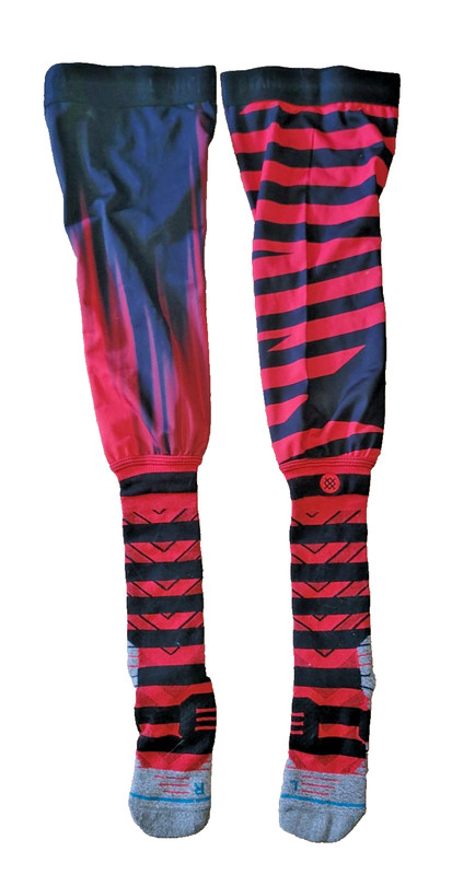 💥 Stance Over The Knee Red & Black Striped Socks New Running Sports