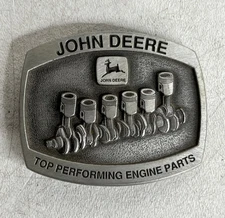 John Deere Belt Buckle Limited Edition Serial 513 Engine Parts V6 Pistons 1993