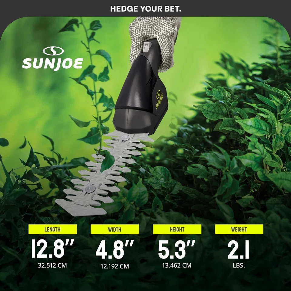 Tijeras y recortadoras de césped inalámbricas Sun Joe HJ604C 7,2 voltios, cargador y batería I Foto 4 de 4