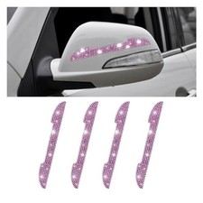 4PCS Bling Car Door Handle Scratch Protector, Crystal Rhinestone Sticker Pink