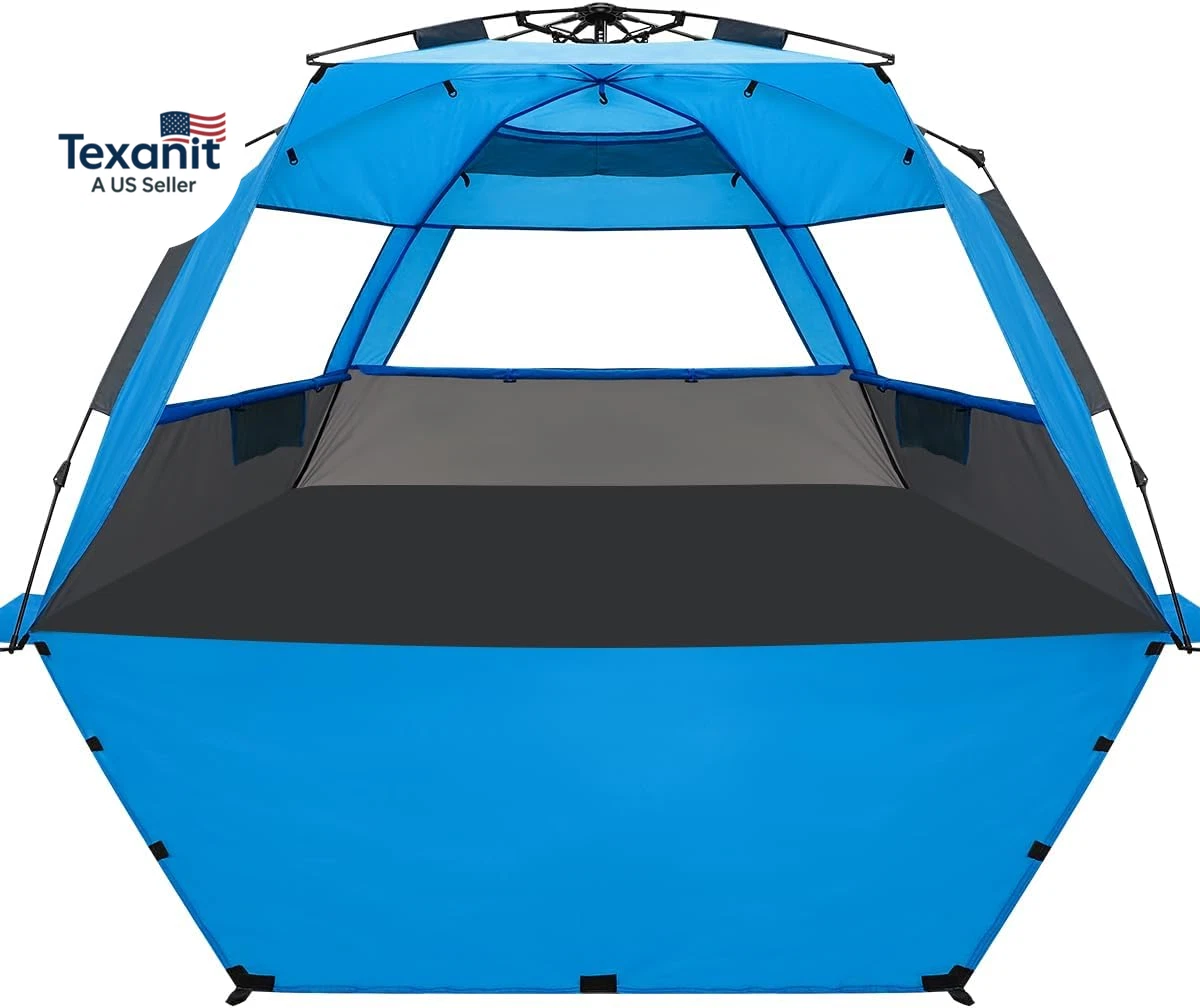 Deluxe Pop up Beach Tent Sun Shade Shelter for 3-4/5-6 Person, UV Protection, Ex