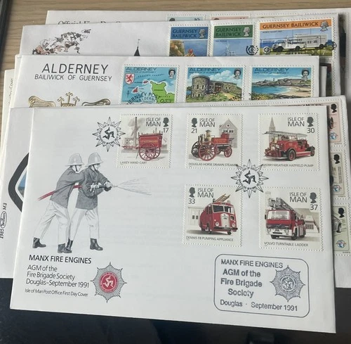 GB Stamps First Day Covers Guernsey & Isle of Man(10). Fine Condition.