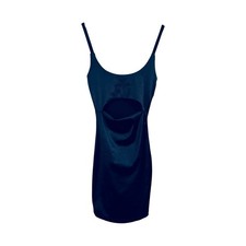 Y2K Cut Out Black Mini Dress Womens XXS Bodycon Sleeveless Stretch Sexy