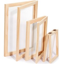 Honoson 3 Size Wooden Paper Making Screen A6, A5, A4, Light Brown