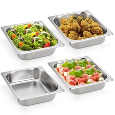 4 Pack Hotel Pans Half Size, 2.5" Deep 1/2 Size Stainless Steel Steam Table P...