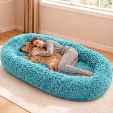 71"x44"x12.5" Human Dog Bed for Adult Faux Fur Washable Human Dog Bed Portable H