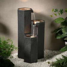 27.95" H Outdoor Water Fountain Made with Eco-Friendly Recyclable Materials, ...