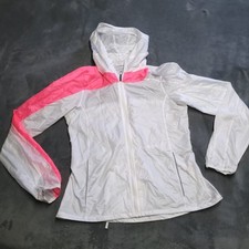 BROOKS Shelter Technology Running Jacket Womens Small Hooded Pink Windbreaker