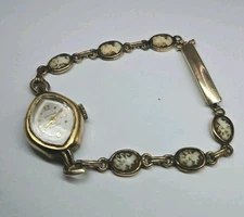 Unique Vantage Cameo Band 17 Jewels Ladies Watch FOR REPAIR/PARTS