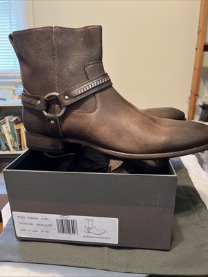This is a John Varvatos Eldridge harness boot in brown leather.  Size 13
