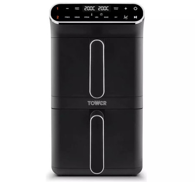 Tower T17190 XL Dual Stack Luftfritteuse mit digitalem Bedienfeld 2 Fächer