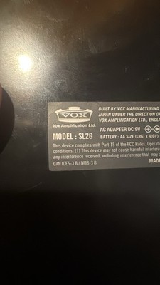 Vox Preamplifier Special Edition Black Vx2 Used and Stomp Pedal