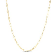 14k 3.3 mm yellow gold paperclip link chain necklace