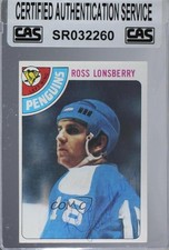 CAS Certified 1978-79 Topps Ross Lonsberry #186 Sealed Auto sq1