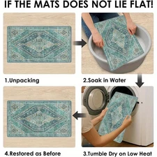 Bohemian Teal/Gold Bath Mat, Holiday Decor