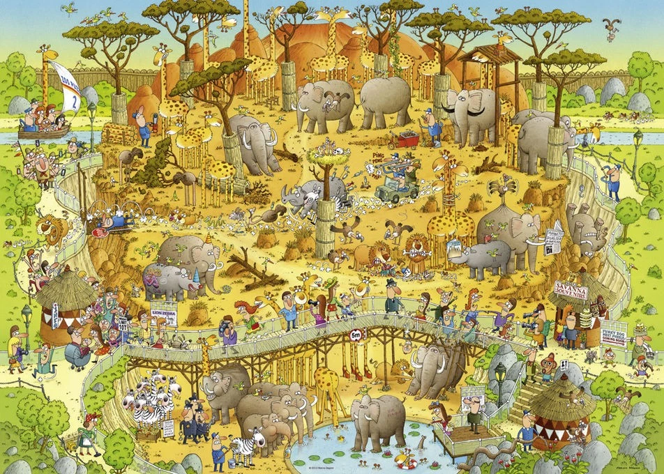Heye - Funky Zoo - African Habitat Puzzle 1000pc