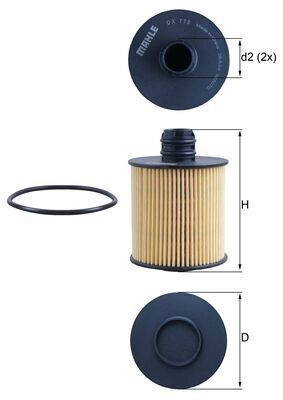 Oil Filter Fits Alfa Romeo Fiat Jeep Opel Suzuki Vauxhall MAHLE OX 779D